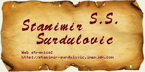 Stanimir Surdulović vizit kartica